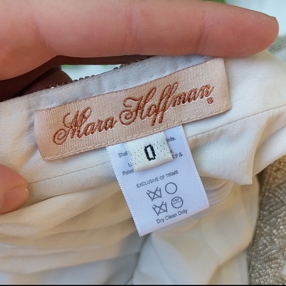 Mara Hoffman Athena beaded silk chiffon gown 0 wedding bohemian - Picture 11 of 16